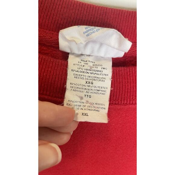 Champion Reverse Weave Crewneck Sweatshirt Men’s Size 2XL Red Athletic Jumper - Picture 6 of 10